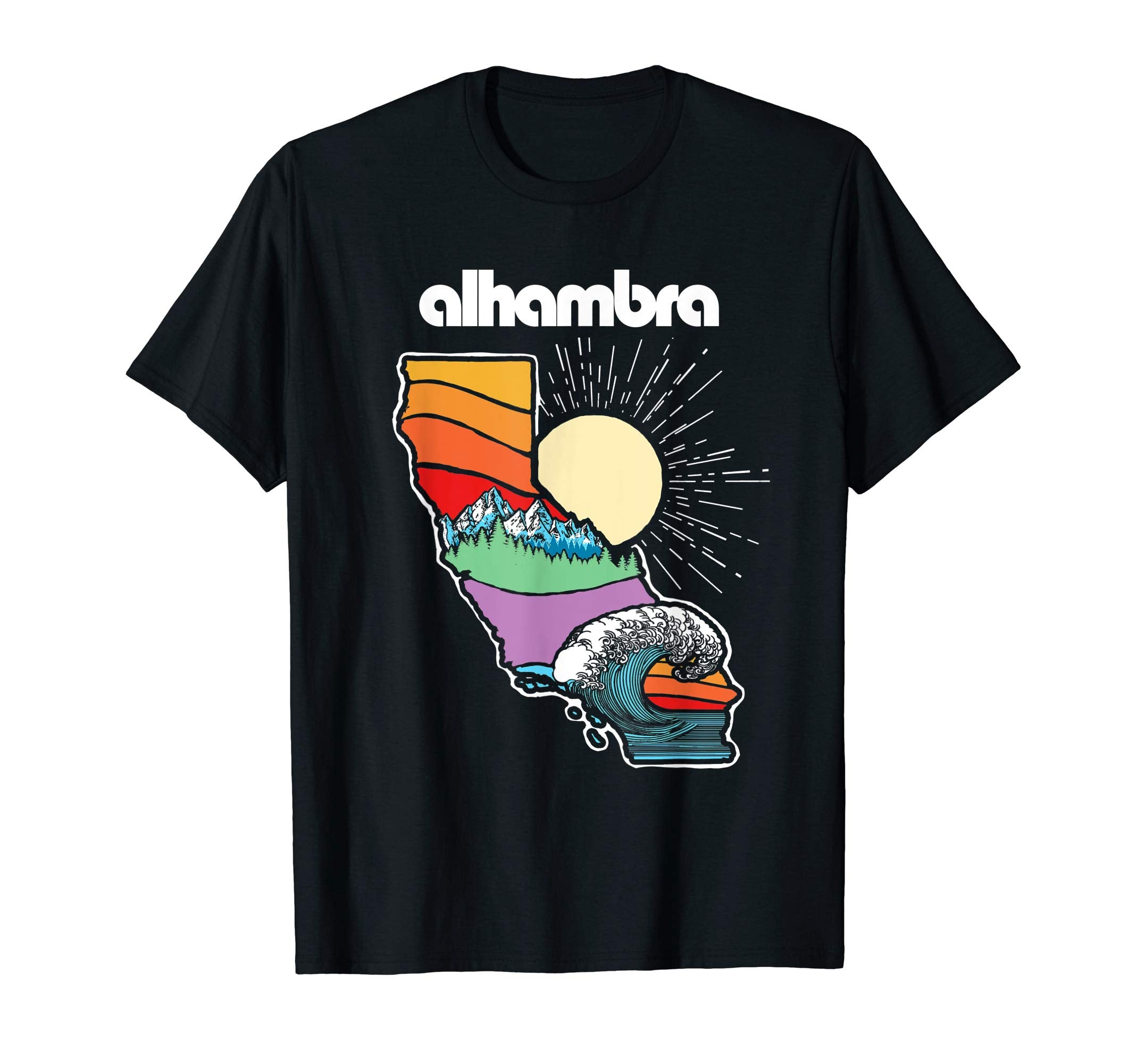 Alhambra California Outdoors Nature T-Shirt - Fun Novelty Design for Adults - T-Shirt, Sweatshirt, Hoodie