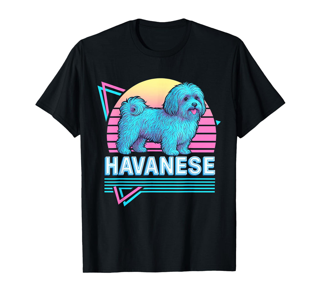 Havanese Dog Synthwave Aesthetic T-Shirt - Aesthetic Graphic for Adults - T-Shirt, Sweatshirt, Hoodie