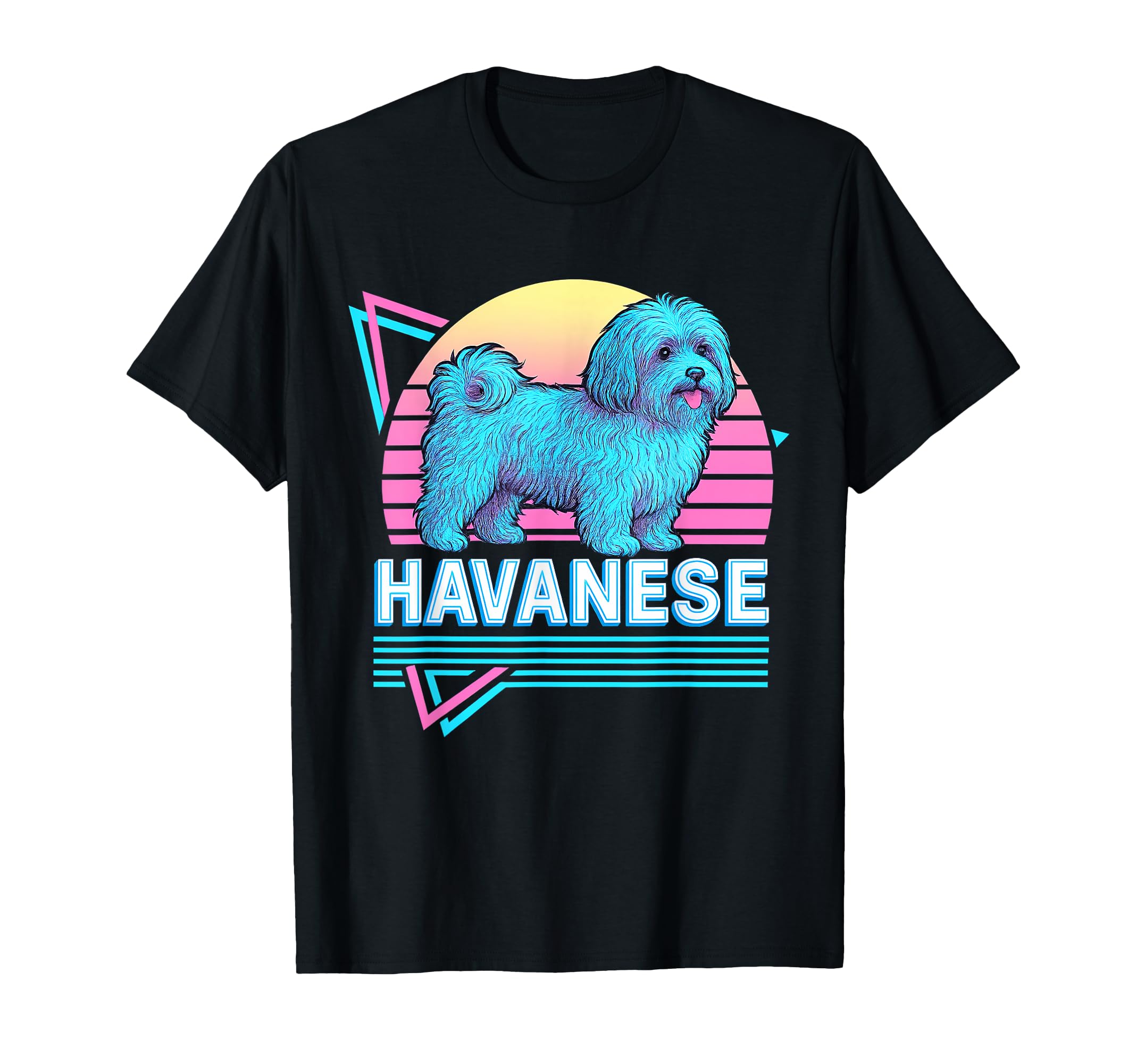 Havanese Dog Synthwave Aesthetic T-Shirt - Aesthetic Graphic for Adults - T-Shirt, Sweatshirt, Hoodie