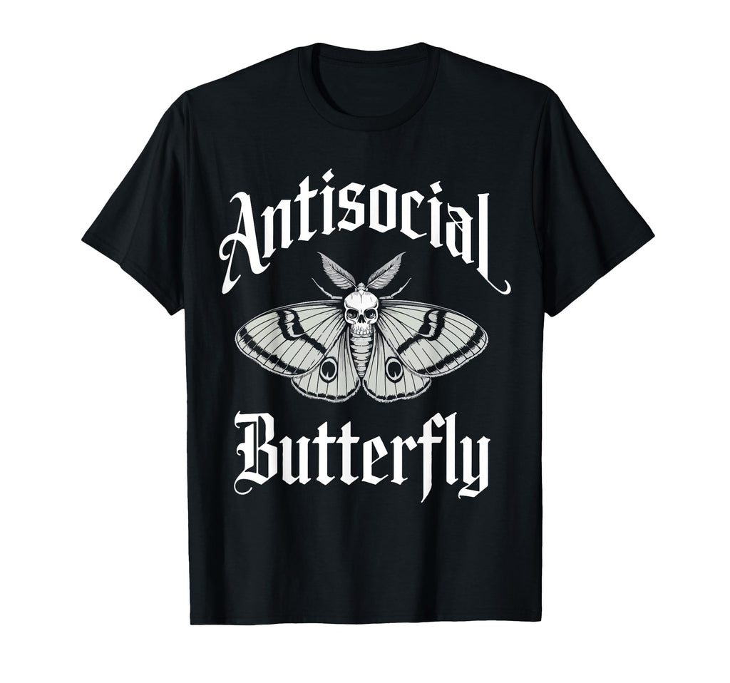 Antisocial Butterfly Gothic Moth T-Shirt - Minimalist Print Unisex - T-Shirt, Sweatshirt, Hoodie