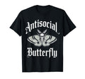 Antisocial Butterfly Gothic Moth T-Shirt - Minimalist Print Unisex - T-Shirt, Sweatshirt, Hoodie