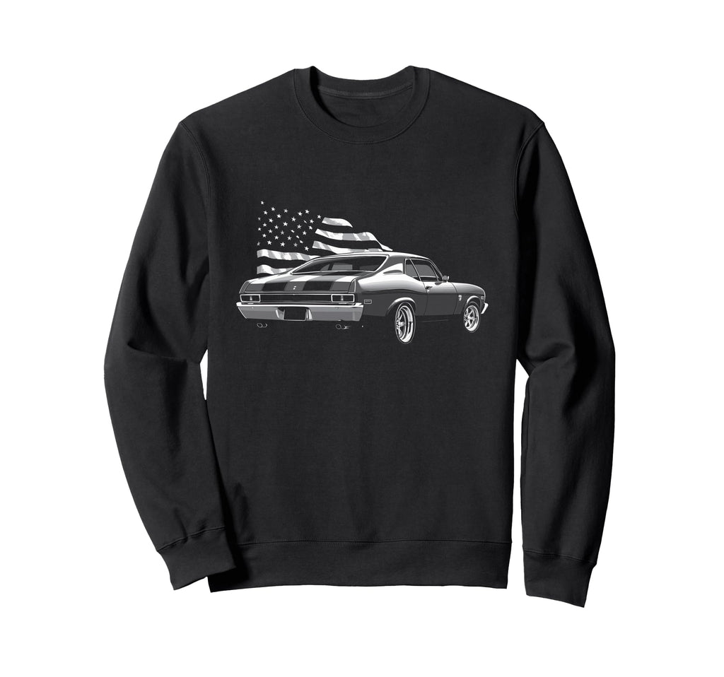 1972 72 Nova Usa Flag Rear View Sweatshirt - Minimalist Print Men Women - T-Shirt, Sweatshirt, Hoodie