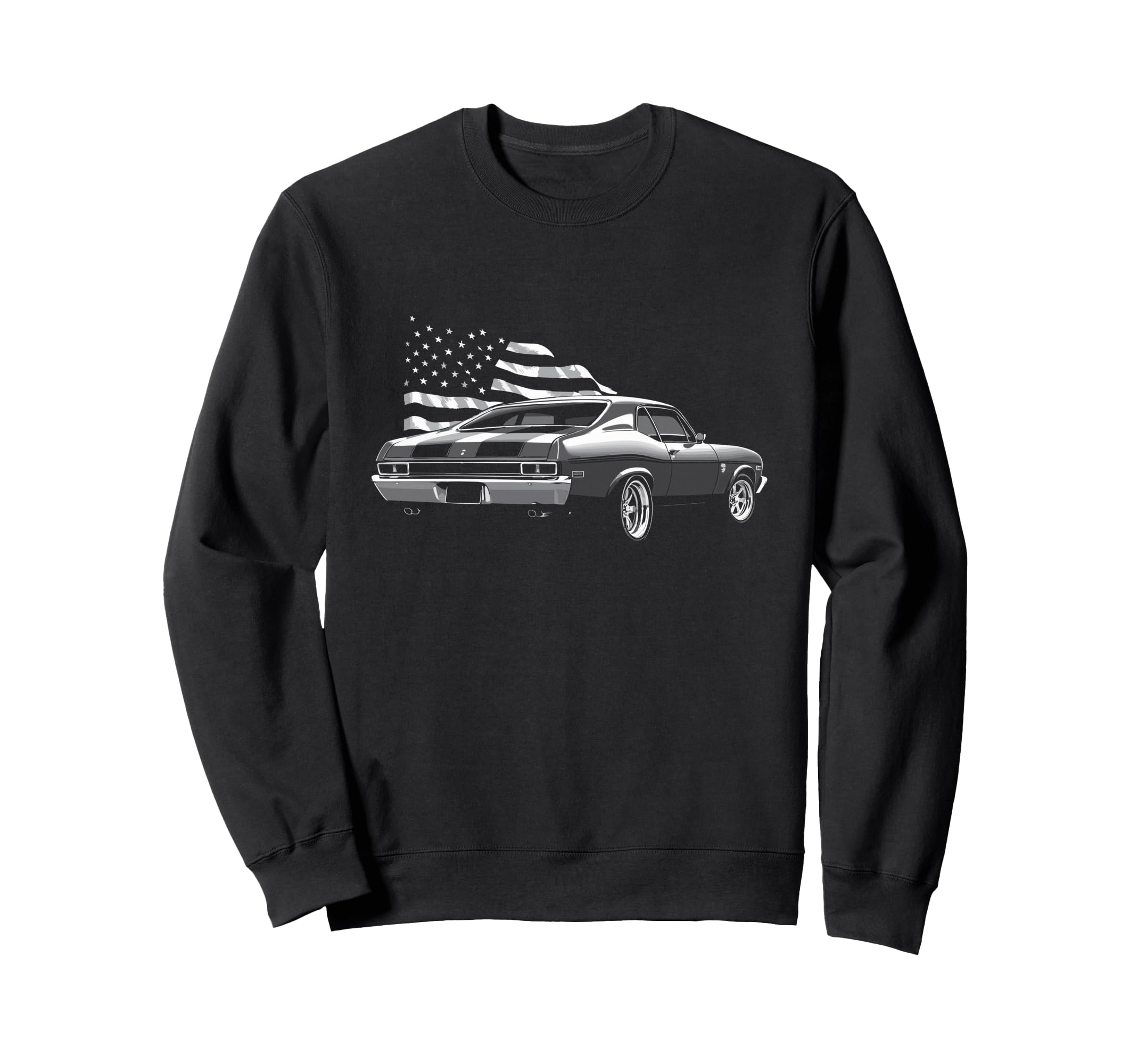 1972 72 Nova Usa Flag Rear View Sweatshirt - Minimalist Print Men Women - T-Shirt, Sweatshirt, Hoodie