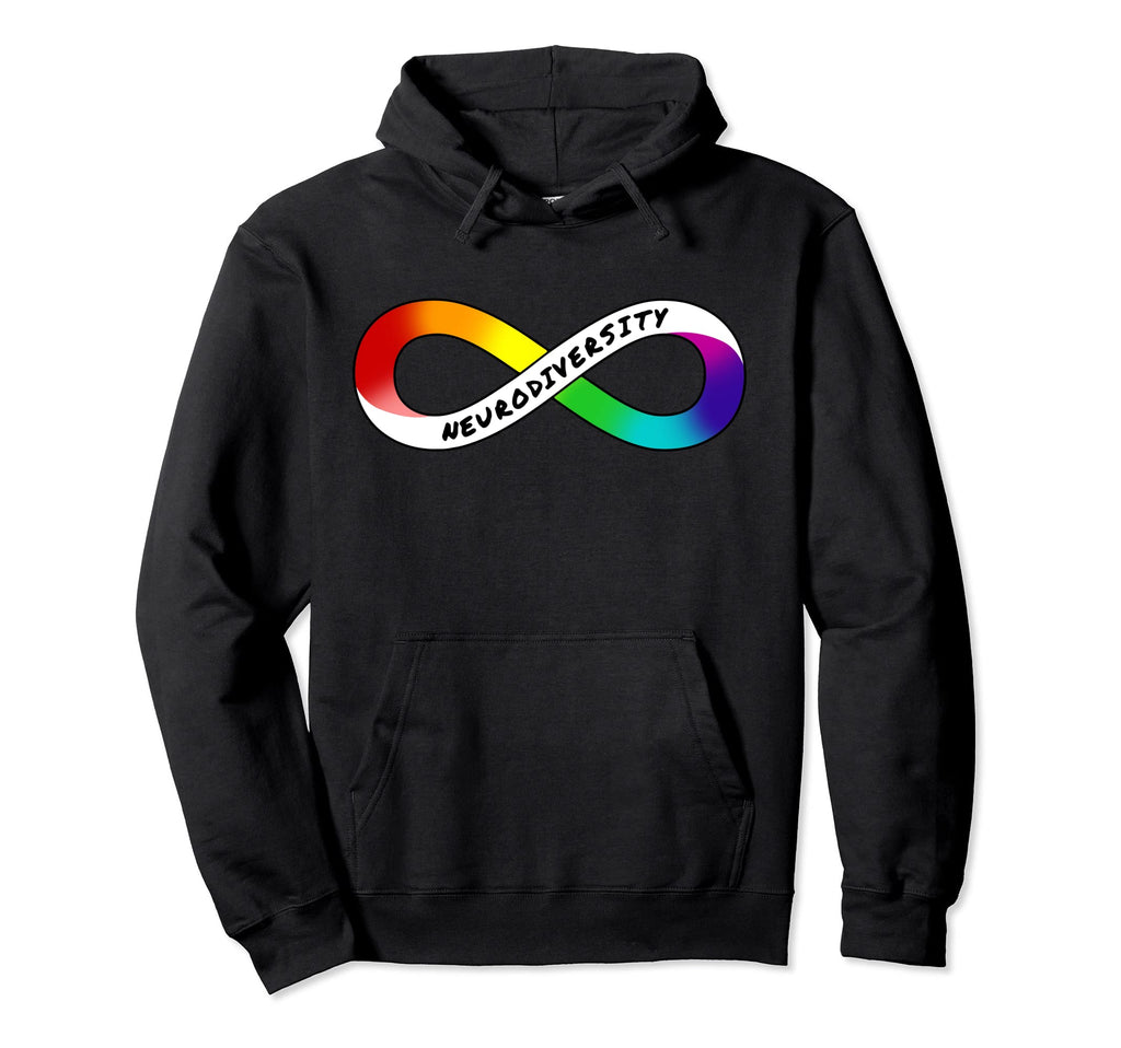 Neurodivergent Rainbow Infinity Hoodie - Minimalist Print Unisex - T-Shirt, Sweatshirt, Hoodie