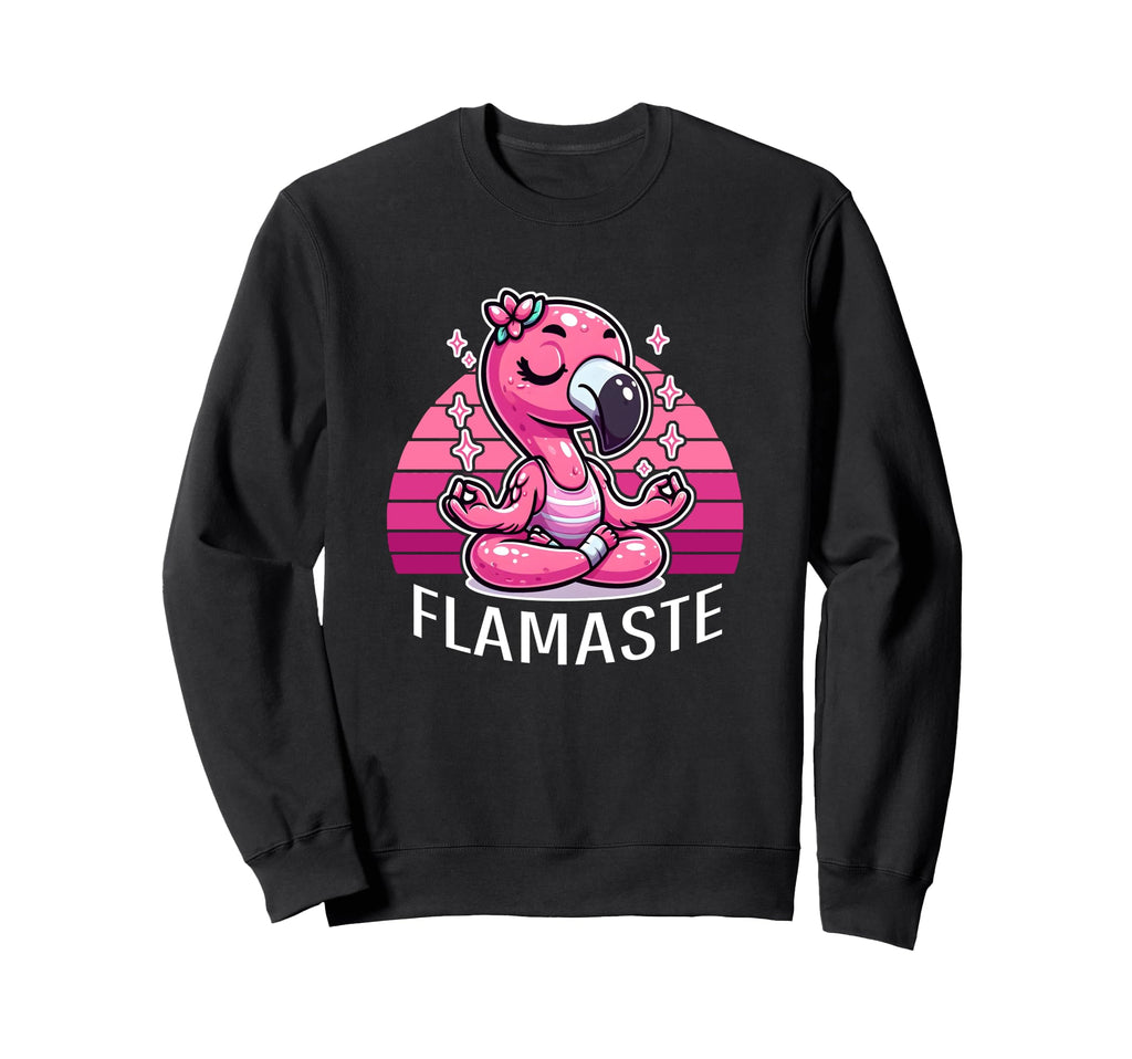 Flamaste Funny Flamingo Yoga Sweatshirt - Minimalist Print Men Women - T-Shirt, Sweatshirt, Hoodie