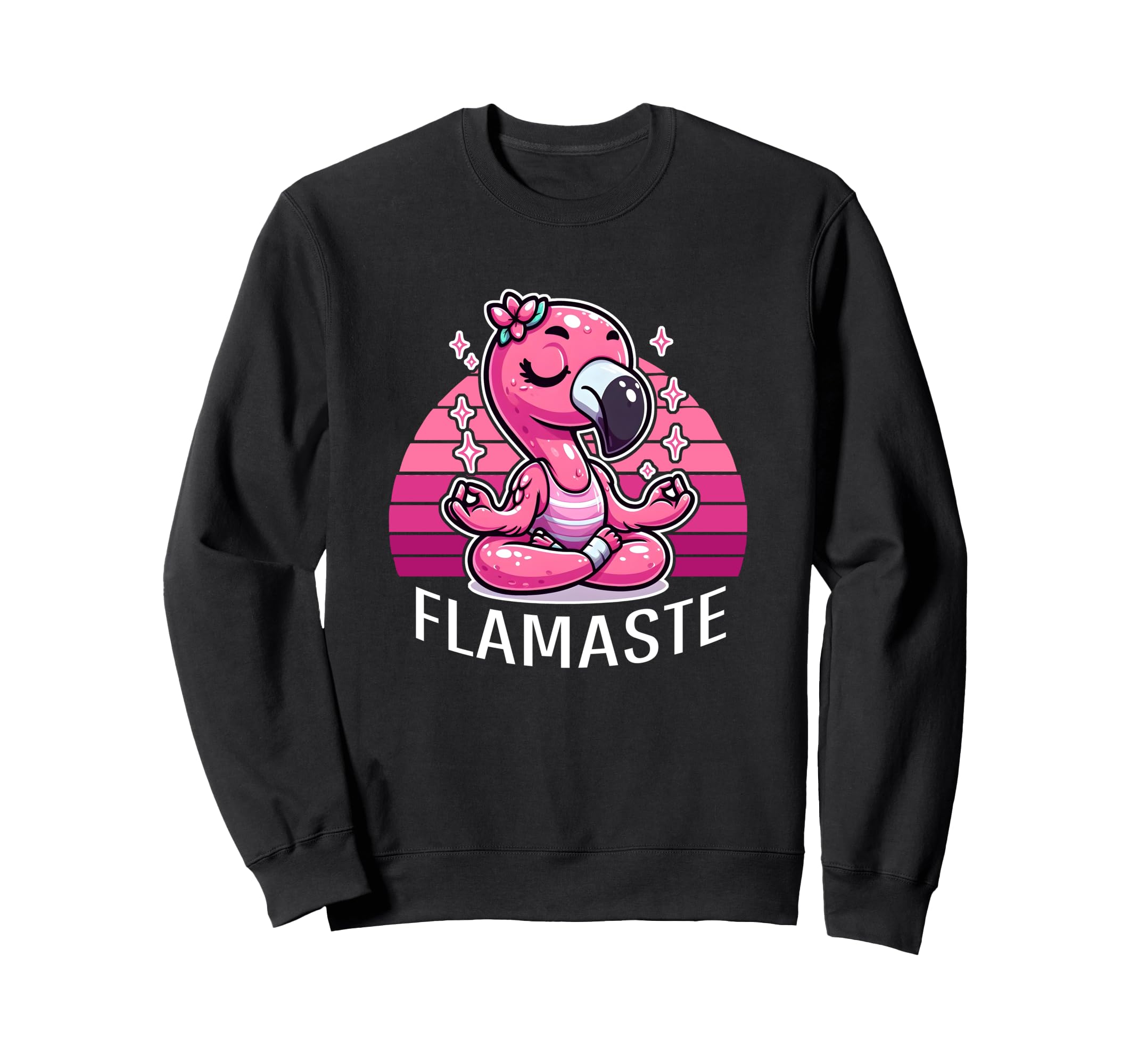 Flamaste Funny Flamingo Yoga Sweatshirt - Minimalist Print Men Women - T-Shirt, Sweatshirt, Hoodie