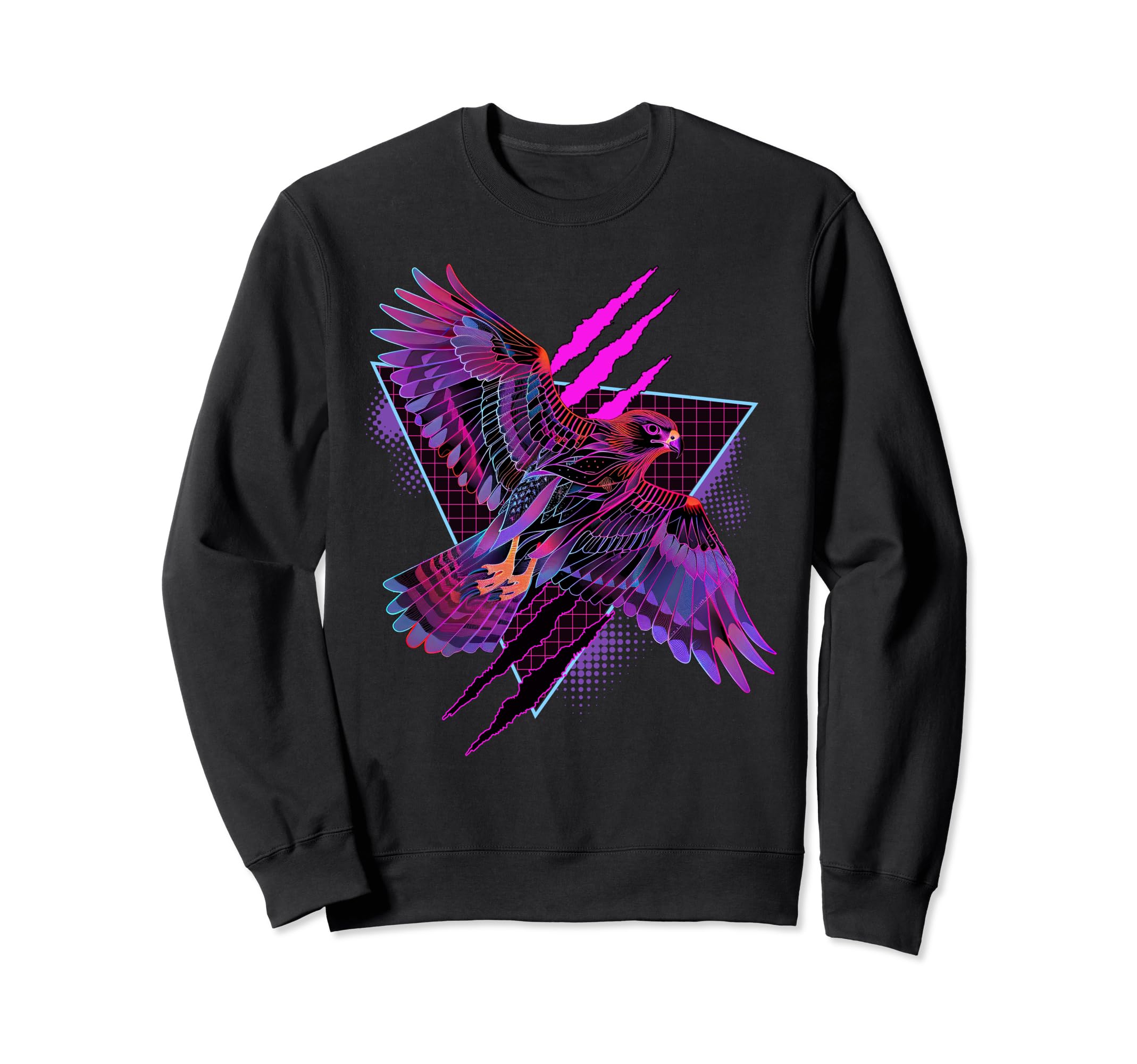 Vaporwave Falcon Geometric Sweatshirt - Casual Everyday Wear Men Women - T-Shirt, Sweatshirt, Hoodie