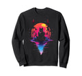 Synthwave Cat Samurai Mediation Sweatshirt - Unique Graphic Men Women - T-Shirt, Sweatshirt, Hoodie