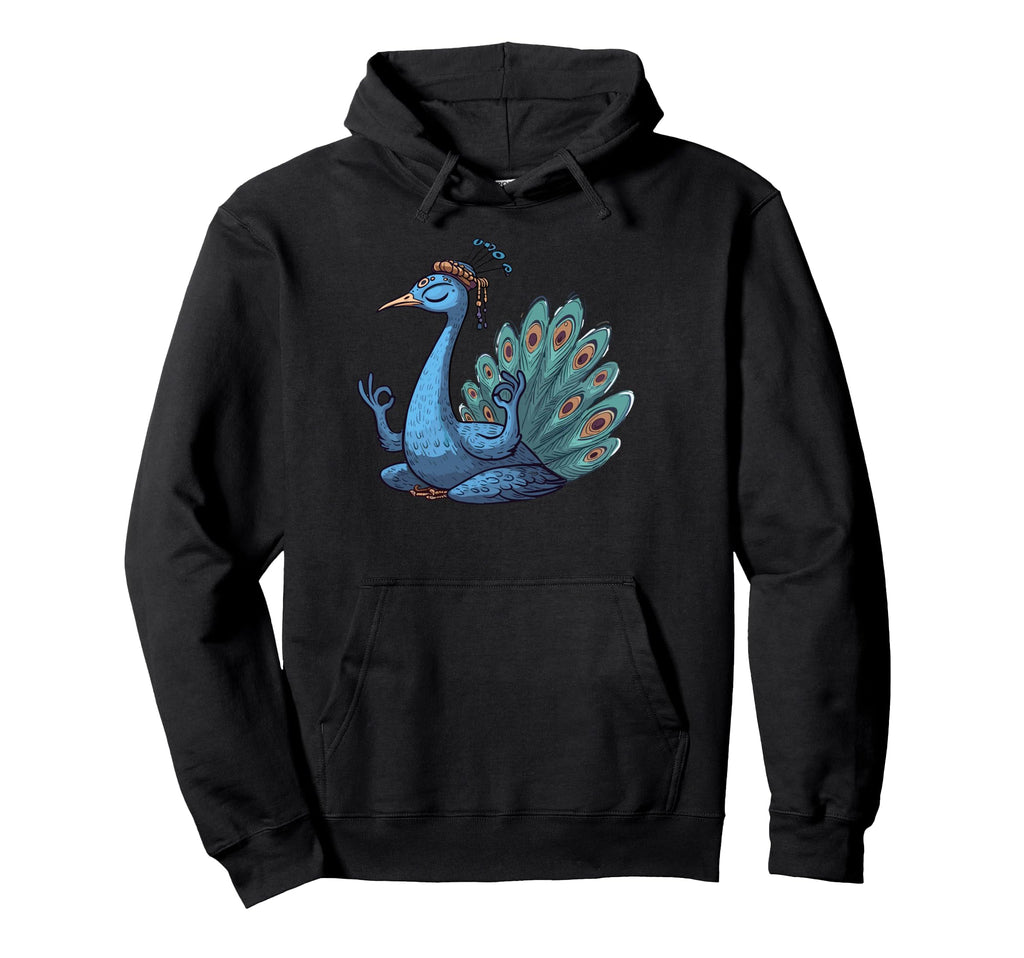 Meditation Peacock Yoga Pose Relaxing Hoodie - Custom Art Print Unisex - T-Shirt, Sweatshirt, Hoodie