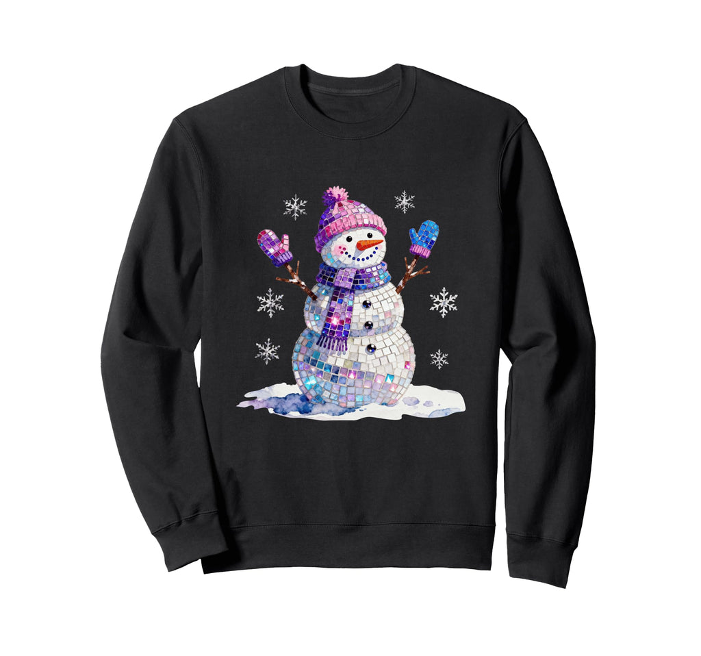 Girly Snowman Disco Ball Cozy Sweatshirt - Trendy Graphic for Adults - T-Shirt, Sweatshirt, Hoodie