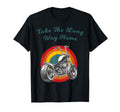 Take Long Way Home Motorcycle Sunset T-Shirt - Trendy Graphic Unisex - T-Shirt, Sweatshirt, Hoodie