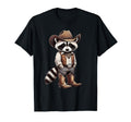 Raccoon Cowboy Hat Cowgirl Funny T-Shirt - Custom Art Print for Adults - T-Shirt, Sweatshirt, Hoodie