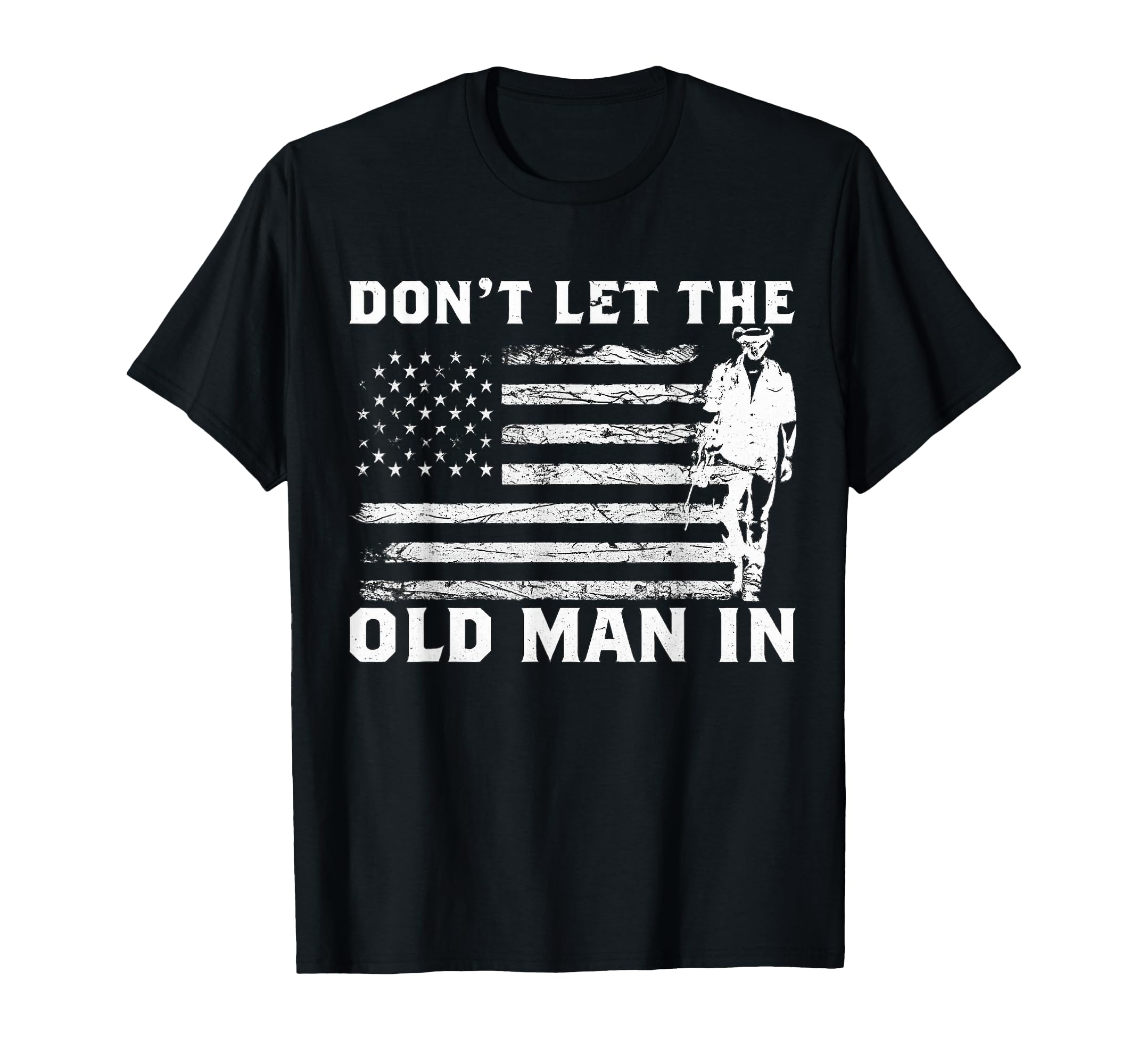 Dont Let Old Cowboy Us Flag T-Shirt - Unique Graphic for Adults - T-Shirt, Sweatshirt, Hoodie