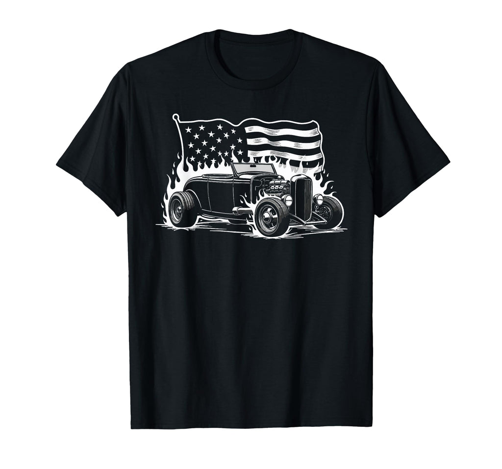 1932 Deuce Coupe American Flag T-Shirt - Aesthetic Graphic Unisex - T-Shirt, Sweatshirt, Hoodie