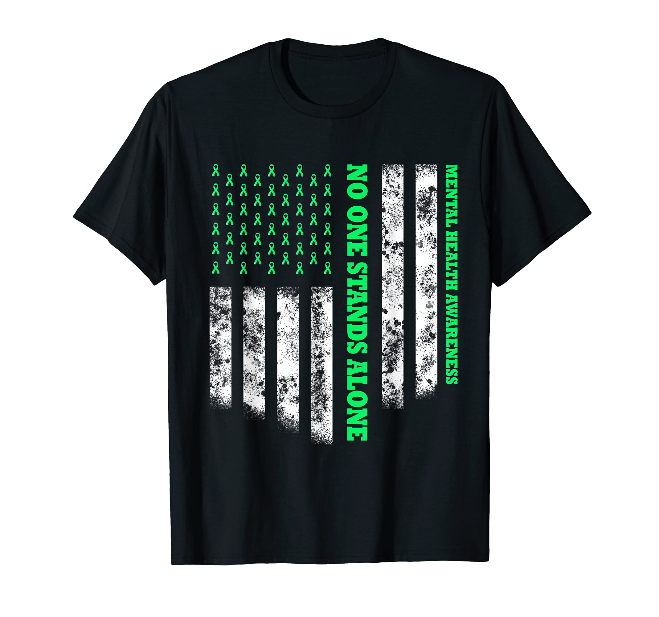 No One Stands Alone Usa Flag Mental T-Shirt - Aesthetic Graphic for Adults - T-Shirt, Sweatshirt, Hoodie