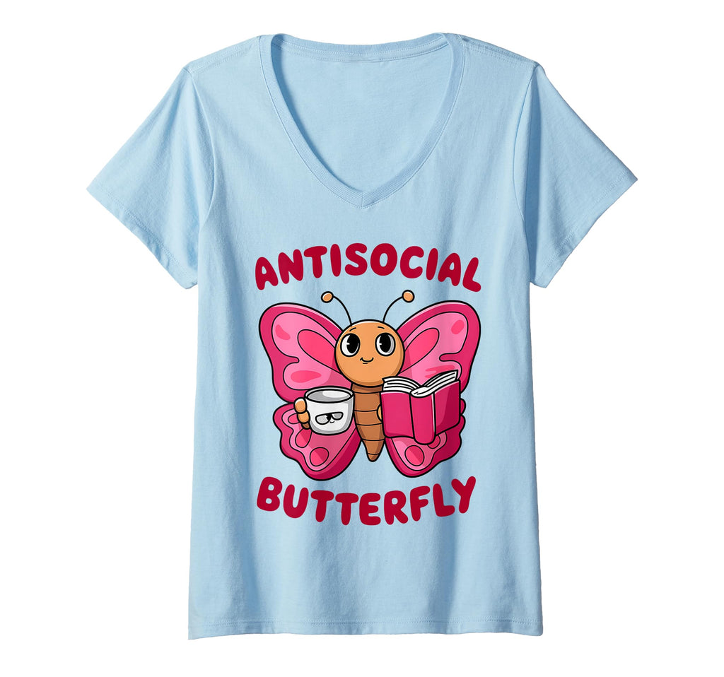 Womens Groovy Anti Social T-Shirt - Fun Novelty Design for Adults - T-Shirt, Sweatshirt, Hoodie