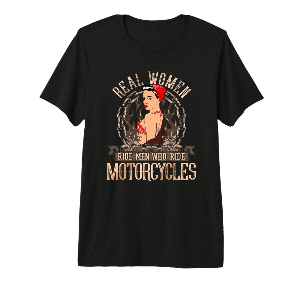 Sexy Real Chick Ride Motorcycles T-Shirt - Aesthetic Graphic for Adults - T-Shirt, Sweatshirt, Hoodie
