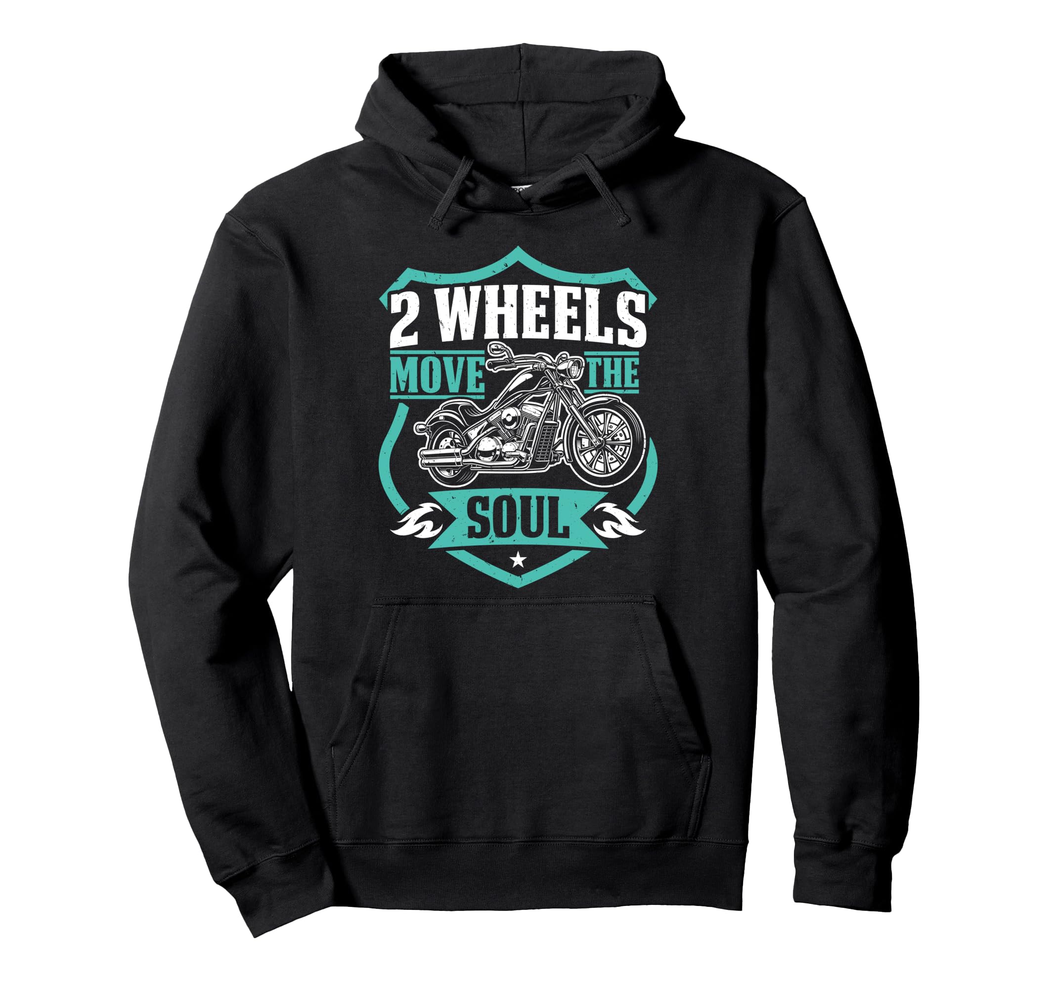 Motorcycle Biker 2 Wheels Move Soul Hoodie - Aesthetic Graphic Unisex - T-Shirt, Sweatshirt, Hoodie