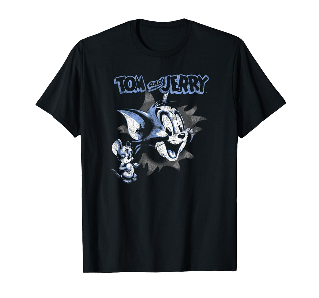 Tom And Jerry Pop Out Distressed T-Shirt - Fun Novelty Design Unisex - T-Shirt, Sweatshirt, Hoodie