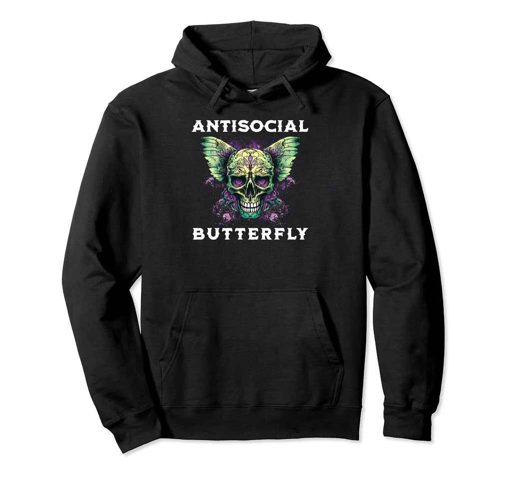 Antisocial Butterfly Funny Butterfly Hoodie - Unique Graphic for Adults - T-Shirt, Sweatshirt, Hoodie