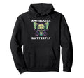Antisocial Butterfly Funny Butterfly Hoodie - Unique Graphic for Adults - T-Shirt, Sweatshirt, Hoodie