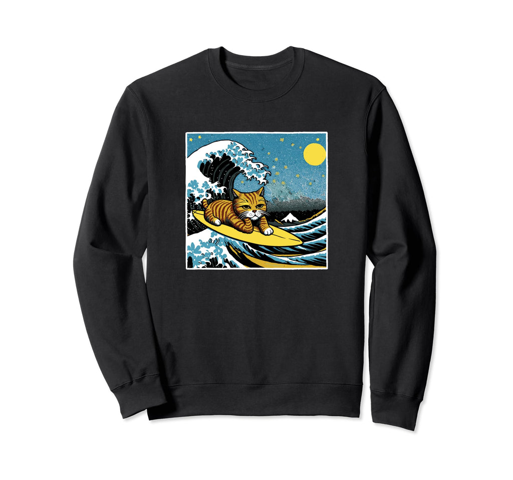 Cats Kanagawa Adventure Sweatshirt - Custom Art Print for Adults - T-Shirt, Sweatshirt, Hoodie