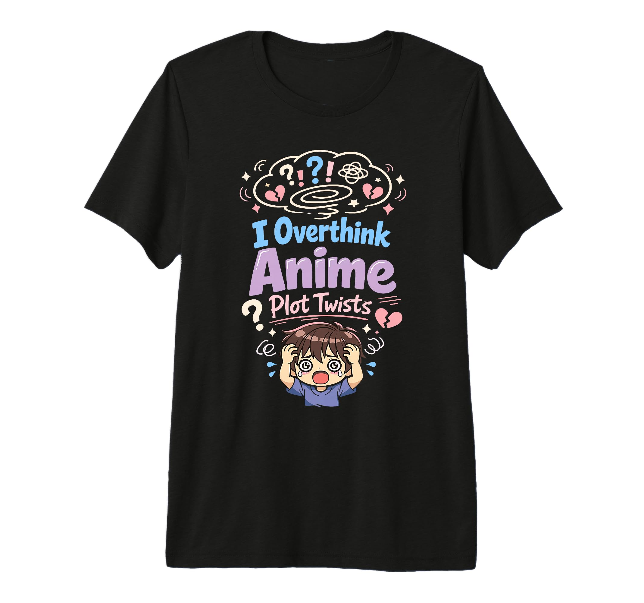 Anime Anxiety Overthinking Weeb Kawaii T-Shirt - Graphic Print for Adults - T-Shirt, Sweatshirt, Hoodie