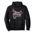 Antisocial Butterfly Anti Social Hoodie - Custom Art Print for Adults - T-Shirt, Sweatshirt, Hoodie