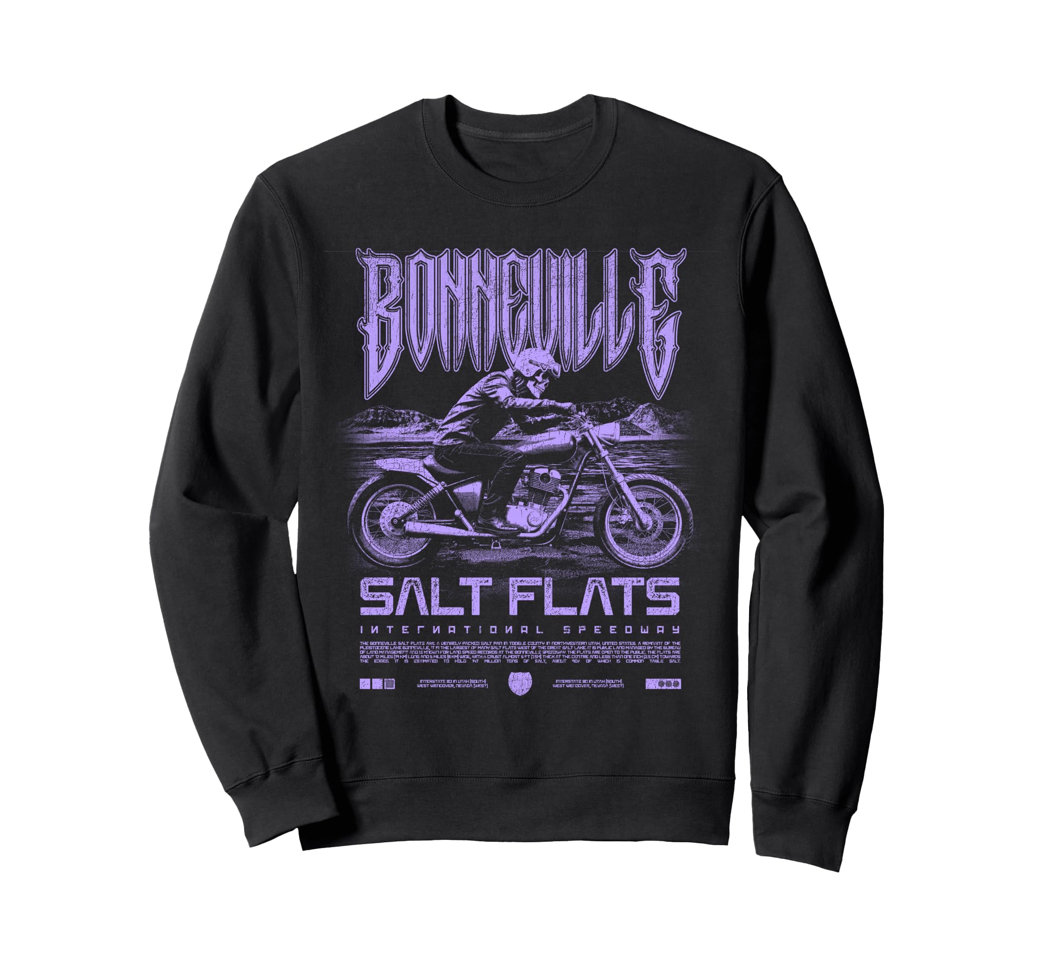 Bonneville Salt Flats Motorcycle Sweatshirt - Streetwear Style for Adults - T-Shirt, Sweatshirt, Hoodie