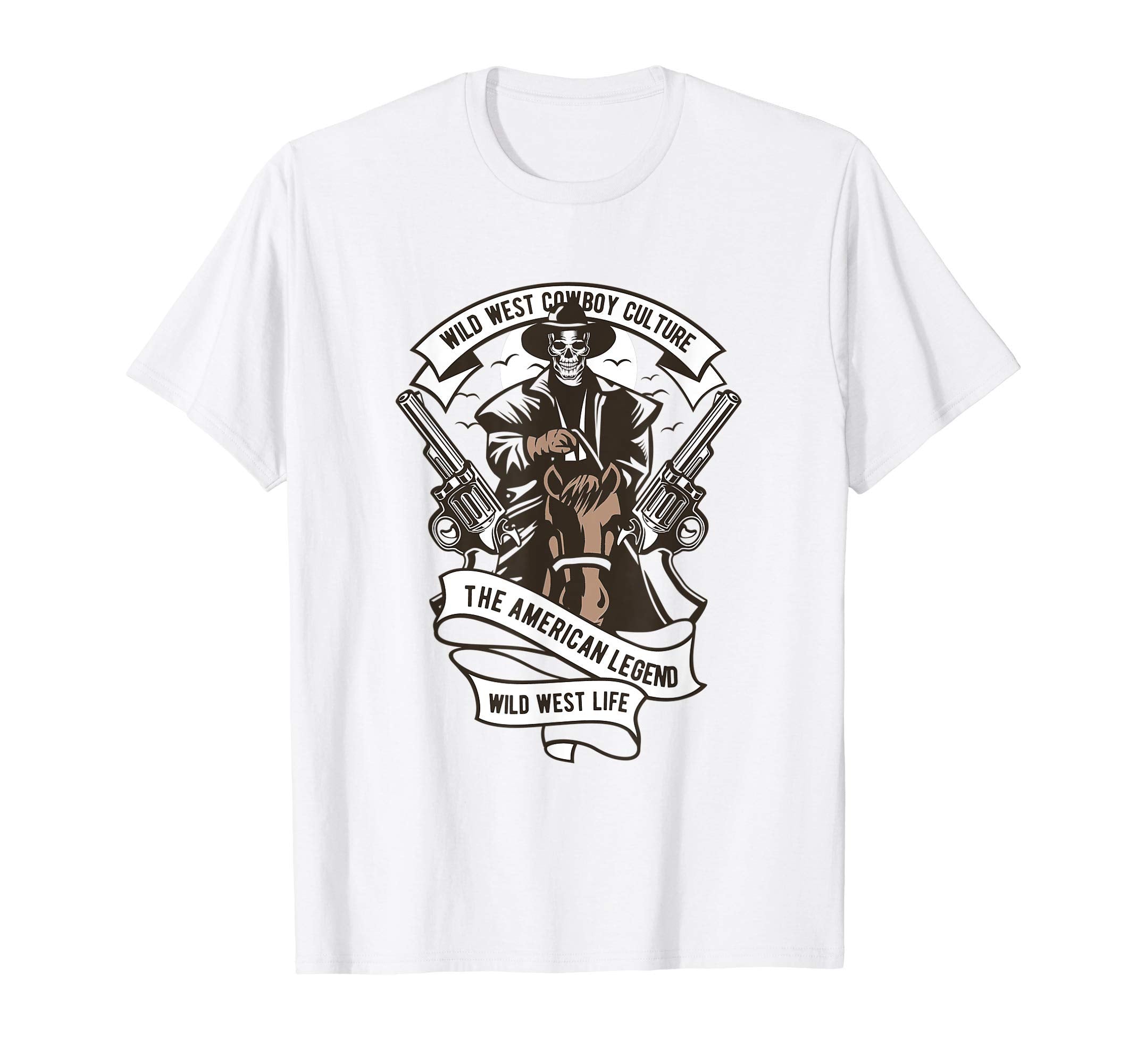 Legends Wild West Cowboy Culture Skull T-Shirt - Fun Novelty Design Unisex - T-Shirt, Sweatshirt, Hoodie