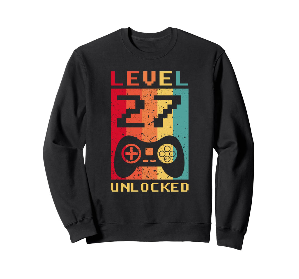 Level 27 Unlocked Gamer Sweatshirt - Fun Novelty Design for Adults - T-Shirt, Sweatshirt, Hoodie