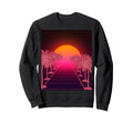 80S Vaporwave Palm Trees Sunset Sweatshirt - Custom Art Print Men Women - T-Shirt, Sweatshirt, Hoodie