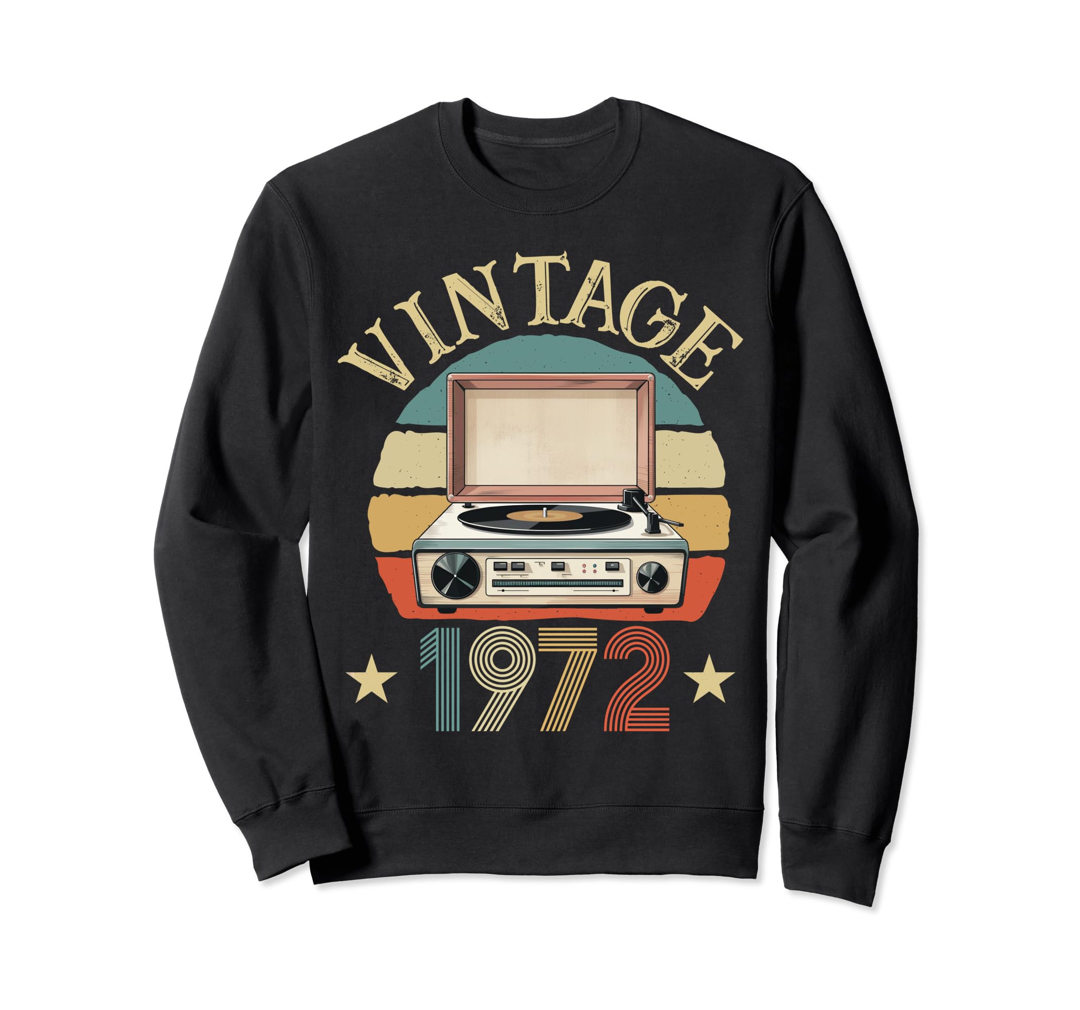 1972 Born 1972 Sunset Vinyl Record Sweatshirt - Novelty Apparel for Adults - T-Shirt, Sweatshirt, Hoodie