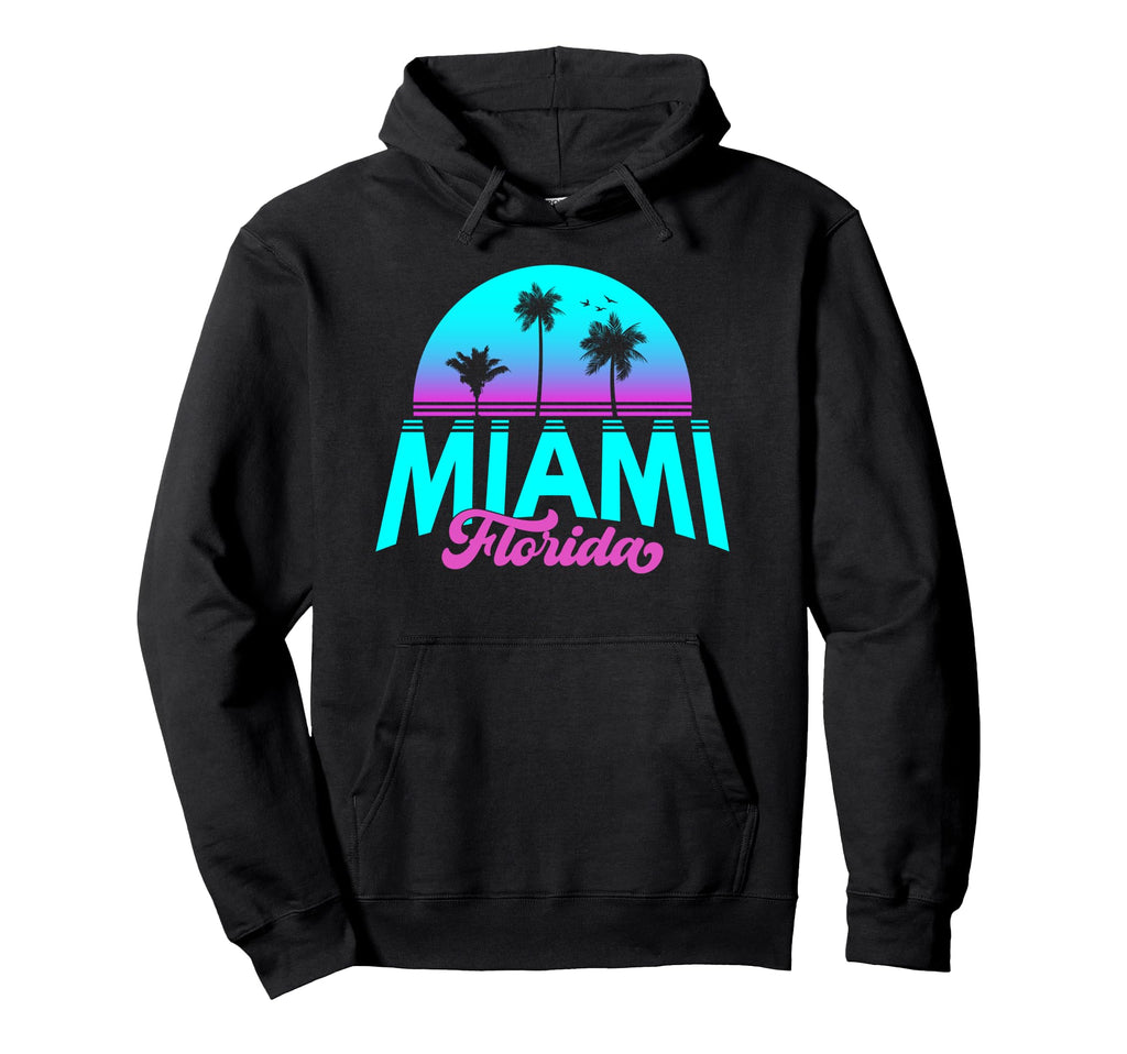 Miami Florida Sunset Hoodie - Custom Art Print Unisex - T-Shirt, Sweatshirt, Hoodie