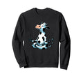 Meditation Cow Yoga Pose Sweatshirt - Fun Novelty Design Men Women - T-Shirt, Sweatshirt, Hoodie