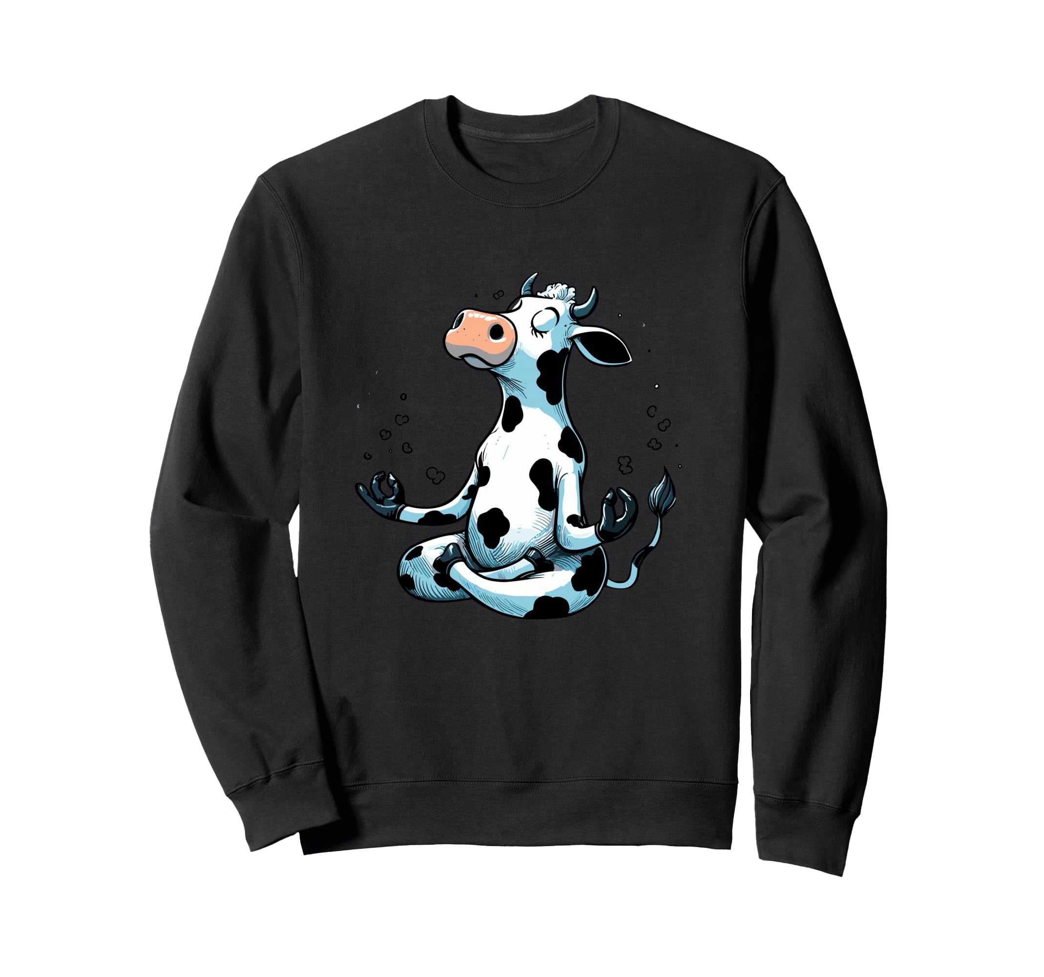Meditation Cow Yoga Pose Sweatshirt - Fun Novelty Design Men Women - T-Shirt, Sweatshirt, Hoodie