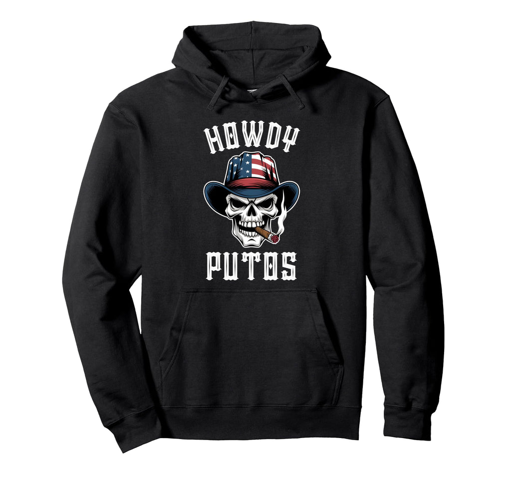 Howdy Putos Funny Western Cowboy Skull Hoodie - Aesthetic Graphic Unisex - T-Shirt, Sweatshirt, Hoodie