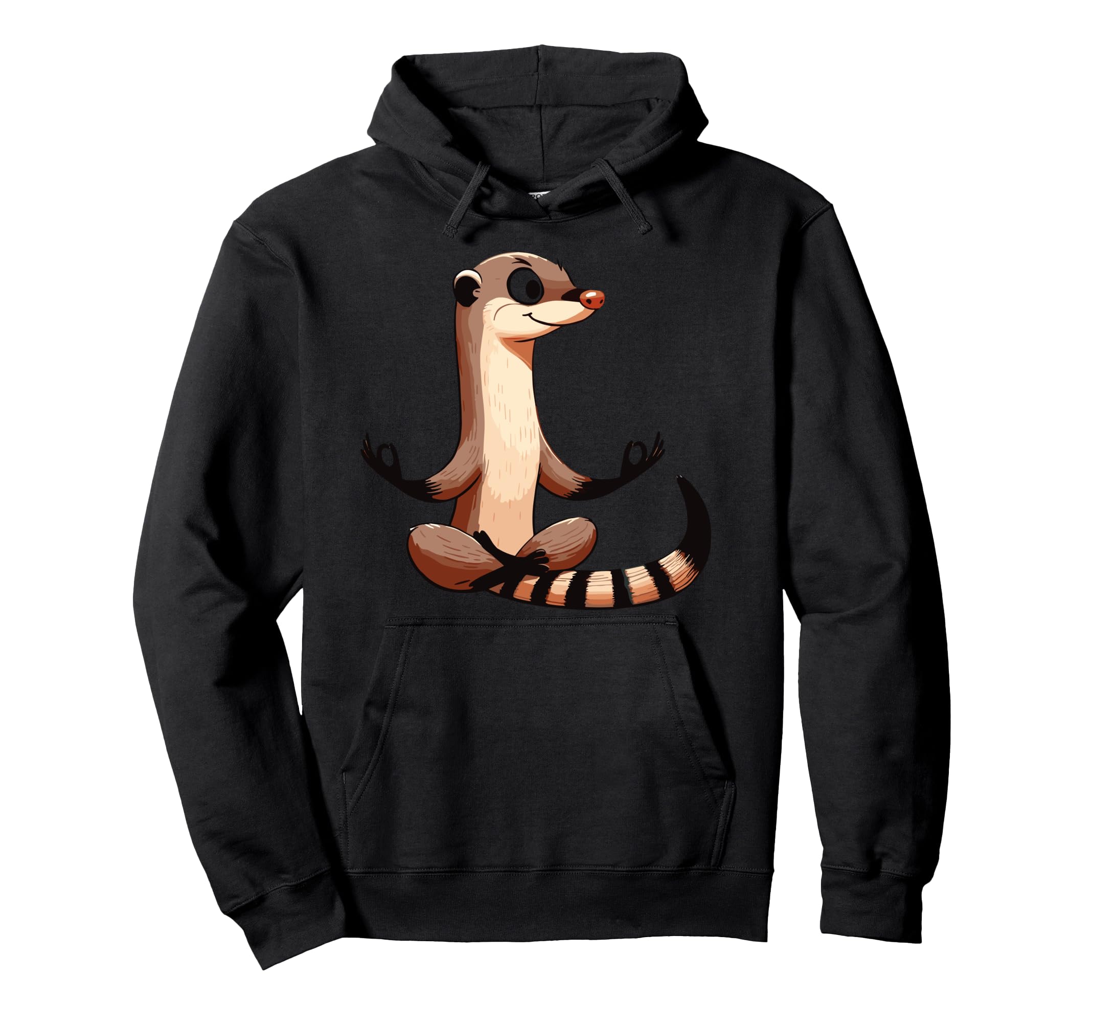 Meditation Mongoose Yoga Pose Hoodie - Minimalist Print for Adults - T-Shirt, Sweatshirt, Hoodie