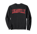Loganville Ga Distressed Red Varsity Sweatshirt - Novelty Apparel Unisex - T-Shirt, Sweatshirt, Hoodie