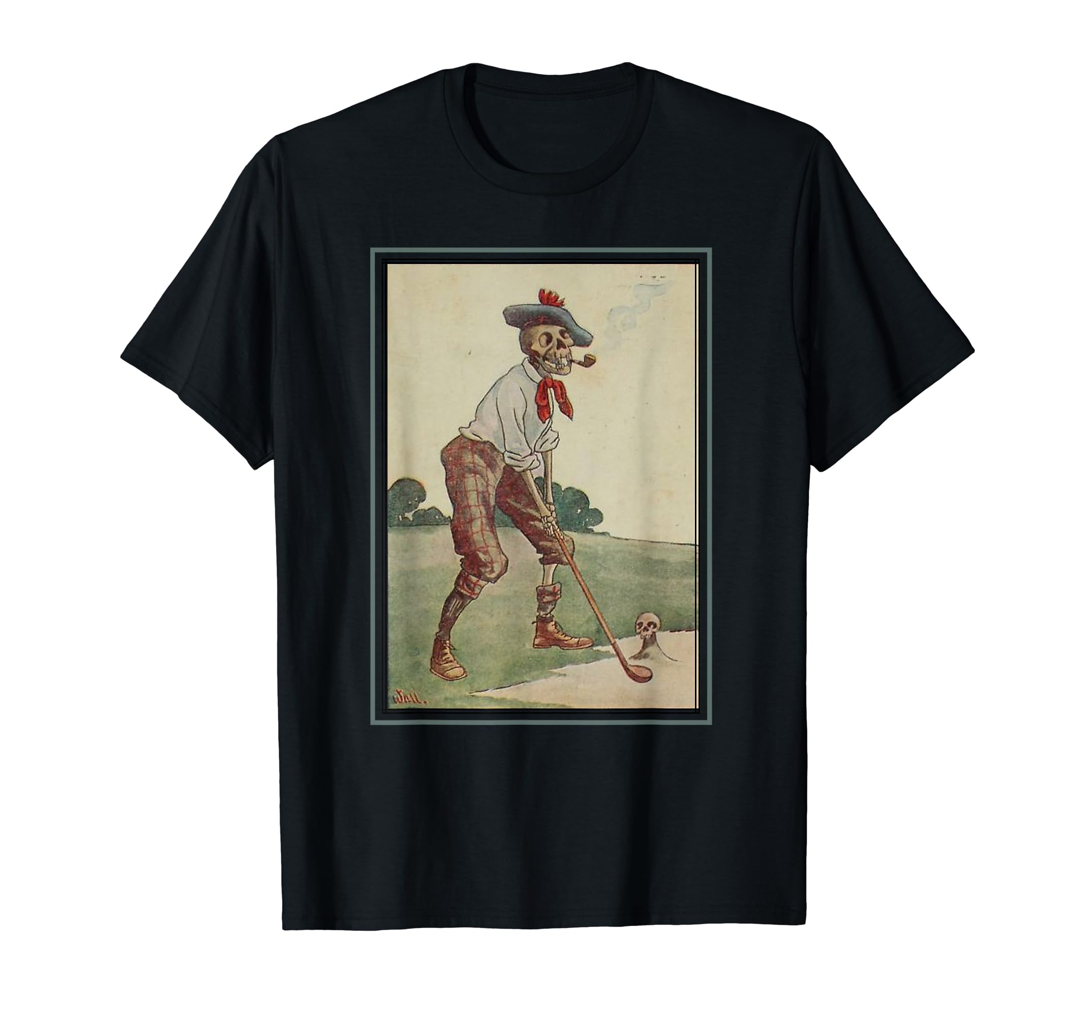 Creepy Skeleton Playing Golf T-Shirt - Aesthetic Graphic for Adults - T-Shirt, Sweatshirt, Hoodie