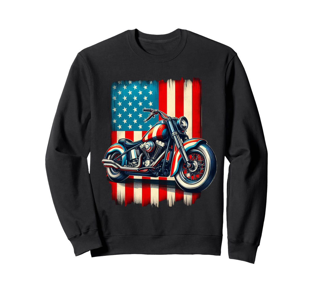 Ts Shop American Usa Flag Motorcycle T-Shirt - Streetwear Style Men Women - T-Shirt, Sweatshirt, Hoodie