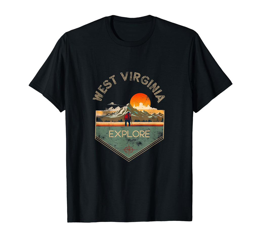 West Virginia Hiking Souvenir T-Shirt - Trendy Graphic for Adults - T-Shirt, Sweatshirt, Hoodie