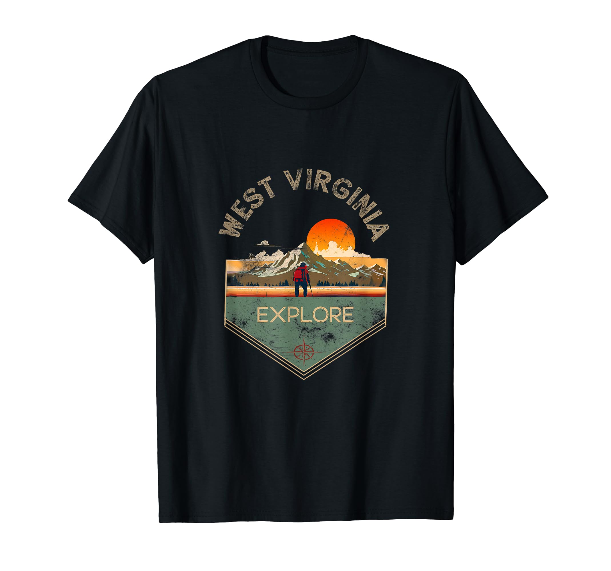 West Virginia Hiking Souvenir T-Shirt - Trendy Graphic for Adults - T-Shirt, Sweatshirt, Hoodie