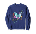 Womens Butterfly Flowers Gift Sweatshirt - Novelty Apparel for Adults - T-Shirt, Sweatshirt, Hoodie