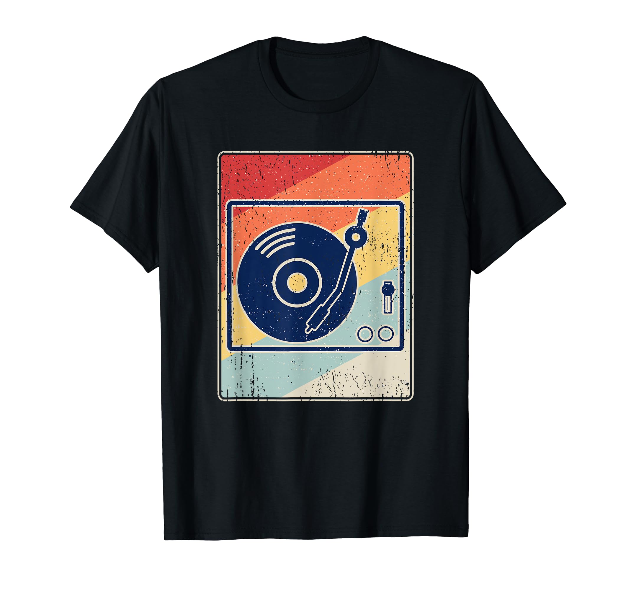 Record Player Vinyl Music Distressed T-Shirt - Graphic Print for Adults - T-Shirt, Sweatshirt, Hoodie