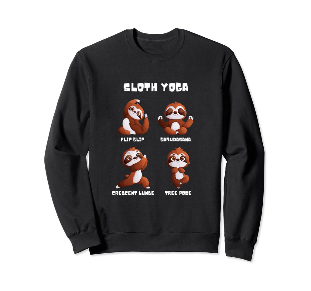 Sloth Yoga Poses Practicing Sweatshirt - Minimalist Print Unisex - T-Shirt, Sweatshirt, Hoodie