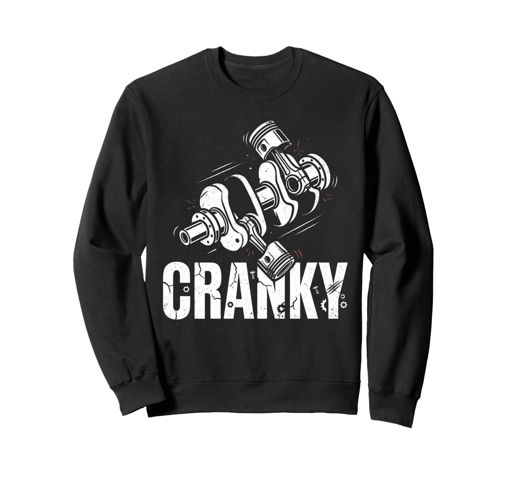 Cranky Car Engine Crankshaft Cars Sweatshirt - Graphic Print for Adults - T-Shirt, Sweatshirt, Hoodie