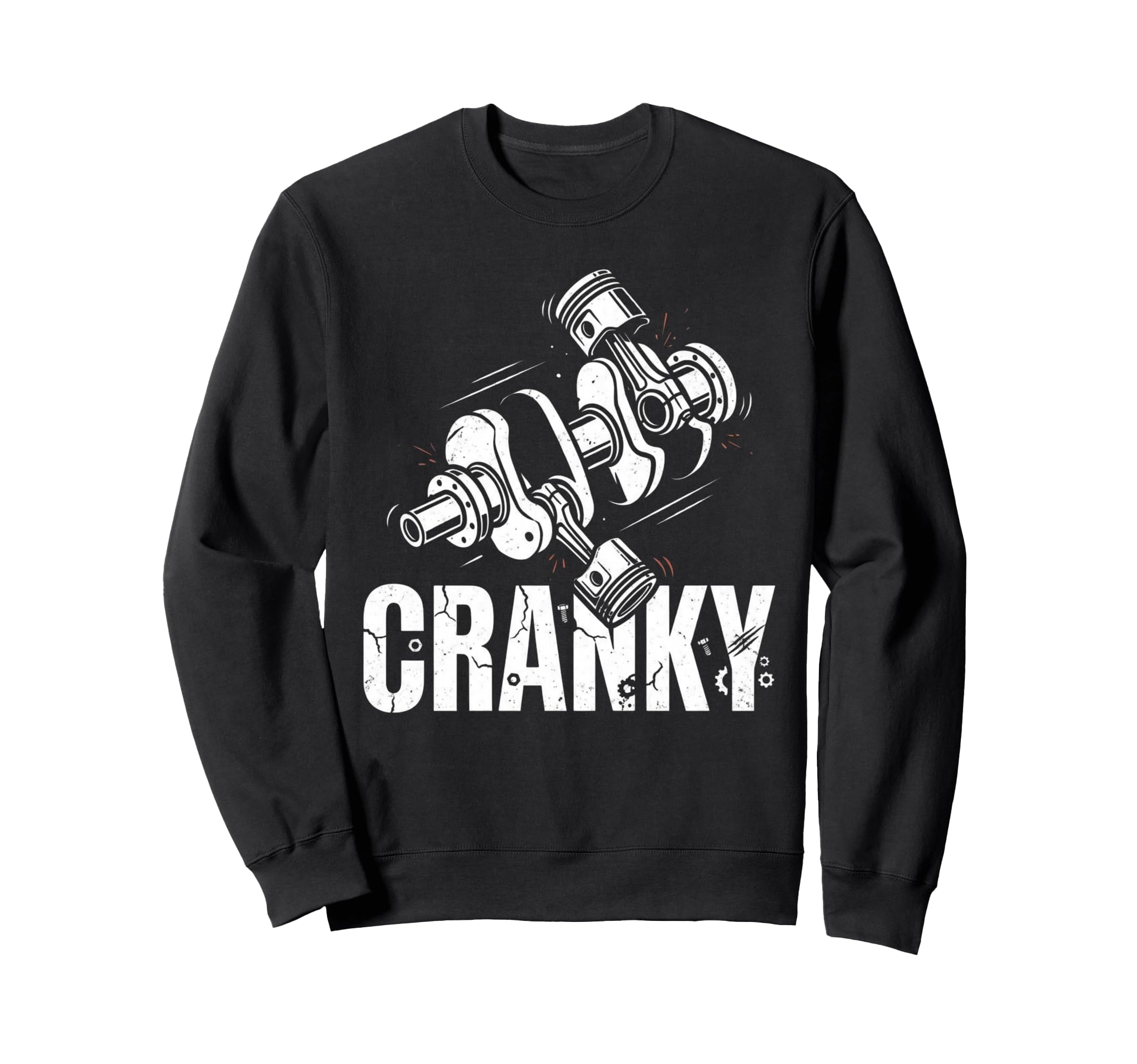 Cranky Car Engine Crankshaft Cars Sweatshirt - Graphic Print for Adults - T-Shirt, Sweatshirt, Hoodie