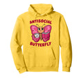 Groovy Anti Social Butterfly Ironic Funny Hoodie - Graphic Print Unisex - T-Shirt, Sweatshirt, Hoodie