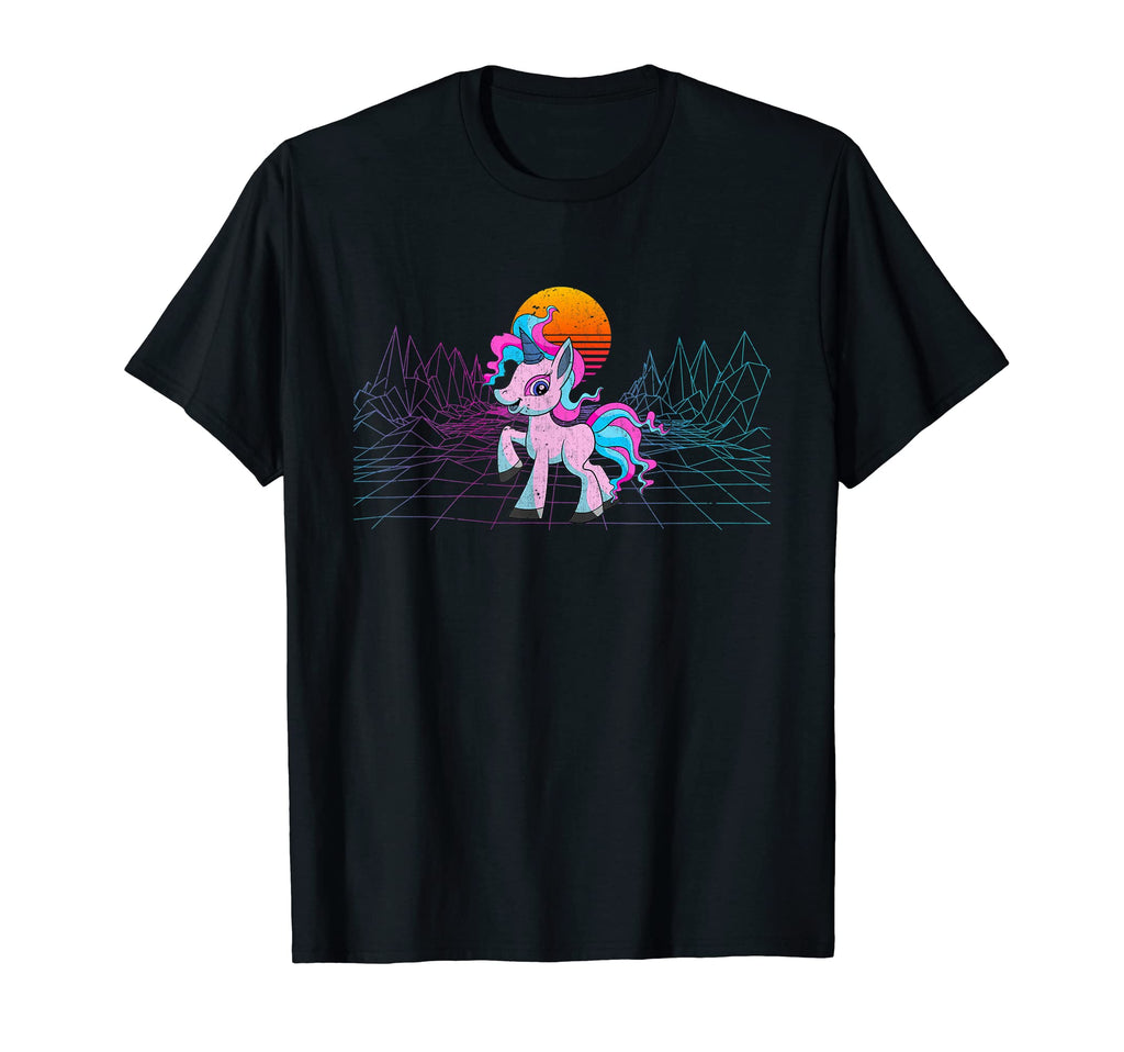 Magical Unicorn 80S Art Synthwave T-Shirt - Fun Novelty Design Men Women - T-Shirt, Sweatshirt, Hoodie